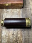 Pocket Telescope Spyglass 3 75   l Brass   Leather Vintage W wooden Storage Box
