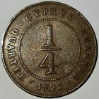 Cyprus   1922  1 4 Piastre King George V    