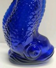 Vintage Mcm Empoli Cobalt Blue Koi Fish Bottle Mod Dep Decanter W  Stopper