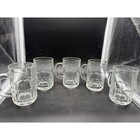 Vintage Clear Glass Beer Mugs Set Of 5 Paneled Base Heavy Duty Steins 4 5 Inch