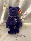 Rare 1997 Ty Solid Purple Princess Diana Ty Beanie Buddies