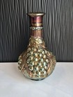 Vintage antique Carnival Iridescent Green Glass Grape Decanter
