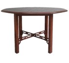 Drexel Heritage Chippendale Starburst   Banded Mahogany Pattern Table   4 Chairs