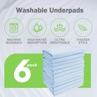 Washable Bed Pad Underpads 6 Pcs 30x34 Inch Waterproof Reusable Adult Pc