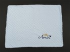 Personalised Minky Baby Blanket Blue Embroidered Newborn Boy Girl Birthday Gift