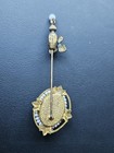 Antique Victorian Pin Hand Painted Flowers Porcelain Gold Plated
