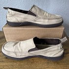 Crocs Mens Walu Canvas Slip On Comfort Loafers Size 10 Beige Brown 11270 Casual