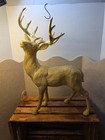  vtg Large 20    Gold Glitter Buck Deer Statue  c 