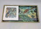 Vintage Acrylic Printed Tray   6 Coaster Set Peacock Design India Acrylic   Wood