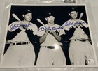 Joe Dimaggio Mickey Mantle Ted Williams 8x10 Signed Photo Hof Triple Autograph