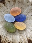 Beautiful Color Sea Glass 5pcs  Surf Tumbled  Weathered  Beach Glass  11
