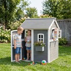 Playhouse For Kids Outdoor With Floor For 3-8 Years Old  Gray
