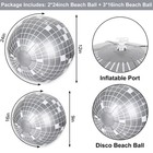 Whaline 5pcs Inflatable Disco Beach Ball 24   16 16 Inch  24 Silver 