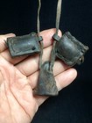 Old Chinese Tibet Carving Bronze Buddha Parcel Leather Pendant Amulet Collection