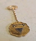 Antique Hudson Car Co  Advertising Gold Tone Enamel Super Six Keychain Watch Fob