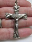 Vintage Sterling Silver Rosary W  Clear Beads   36    50grams   5-c439