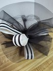 Vintage Pillbox Fascinator Style By David M 1940 s Black White Roc Taiwan Euc