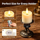 Rechargeable Flameless Candles With Remote Timer  6pcs Flickering Tea Lights Can