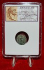 Ancient Roman Empire Coin Of Domitian Tyche War Galley Rare Ascalon Judaea Mint 