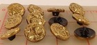 4 Vintage Medium Glass Shank Buttons Gold 4 Flower Design Czech 3 4  18mm  80