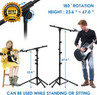 - Microphone Stand  Adjustable Collapsible Tripod Boom Mic Stands With Mic Clip