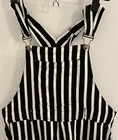 Forever 21 Black White Striped Romper overalls Size Large  free Shipping 