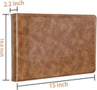 Zippered 7-ring Business Checkbook Binder Pu Leather 600 Checks Organizer Brown