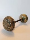 Antique Brass Ornate Pattern Doorart Nouveau Victorian Door Knob Set