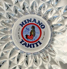 Vintage Hinano Tahiti Clear Glass Table Ashtray Lager Beer Advertising Dish