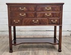 Vintage Henredon Chinese Chippendale Style Flame Mahogany Flip Top Server