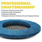 4-1 2  Zirconia Sanding Flap Discs 40 60 80 120 Grit 4 5  X 7 8  Grinding Wheels