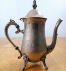 Vintage Silver Plated Victorian Teapot With Hinged Lid   Floral Engravings