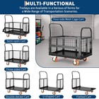 Platform Truck Cart With Cage 6 In 1 Heavy Duty Push Cart Dolly 1800lbs Capacity