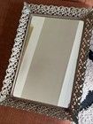 Vintage Mirror Tray Ornate Gold Tone Metal Filigree Vanity Dresser 12x16 5   
