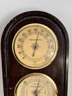 Vintage Sunbeam Vertical Weather Station Thermometer Barometer Hygrometer Wood