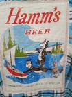Angry Minnow Hamm s Beer Flannel Shirt Mens L Blue Plaid Bear Patch Long Sleeve
