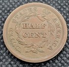 1851 Braided Hair Half 1 2c Cent Unc Rb Uncirculated Red Brown  c 