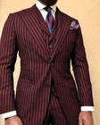 Striped Men s Suits Formal Business Wedding Groom Tuxedo Pant Vest Three Pieces