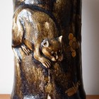 Fine Antique Japanese Meiji Relief Decorated Gilt Lacquered Porcelain Vases Rare