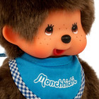 8  Large Monchhichi Doll - Classic Boy  Blue Bib - Authentic Monkey Plush  Nwt