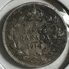 1910 Canada 5 Cents - Circulated - Silver Coin - George Vii -  33-3 