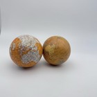 Set 2 Mini Decorative World Globe Balls 3  Desk Decor Gold Orange Map Academia