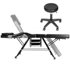 Black Tattoo Chair 881lbs Adjustable Facial Bed Spa Bed  W stool For Tattoo