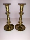 Vintage Brass Candlestick Holder Pair     Marked Cm 9    Tall
