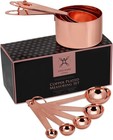 Copper Measuring Cups And Spoons Set - 9-piece Food-grade Stainless Steel Mea   