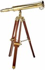 18  Brass Nautical Spyglass Polish Telescope With Brown Wooden Tripod Stand Gift