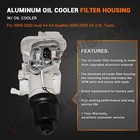 Aluminium Oil Filter Housing W  Oil Cooler For 2006-08 Vw Jetta Gti Passat 2 0l