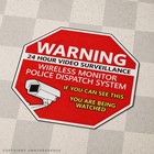 Warning 24 Hour Video Surveillance Security Cameras Vinyl Sticker Decal Red V024