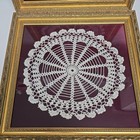 Set Of 2 Antique Framed Doilies - Handmade Lace Cottage Core
