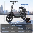 Aovopro Electric Scooter  14   Foldable E-scooter W  Suspension   Rear Seat Box